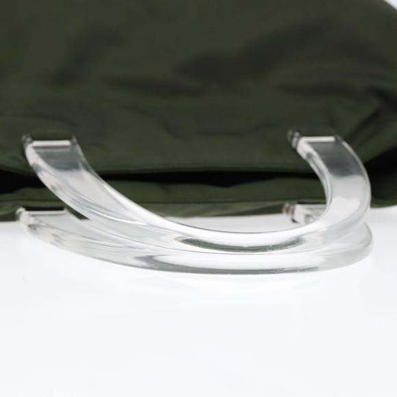 PRADA Hand Bag Nylon Green Clear Silver Auth 88240 - Picture 7 of 16